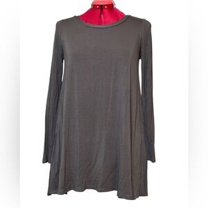 Carly Jean Los Angeles long sleeve stretch swing tunic slate grey